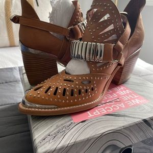 Jeffrey Campbell Calhoun Tan Booties - NEW IN BOX